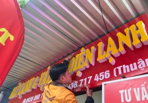 Chuỗi Reetech: bảng alu chữ nổi mica LED ở Nhà Bè HCM