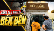 Thi công lắp đặt biển alu khách sạn Bên Bến tại TP. HCM