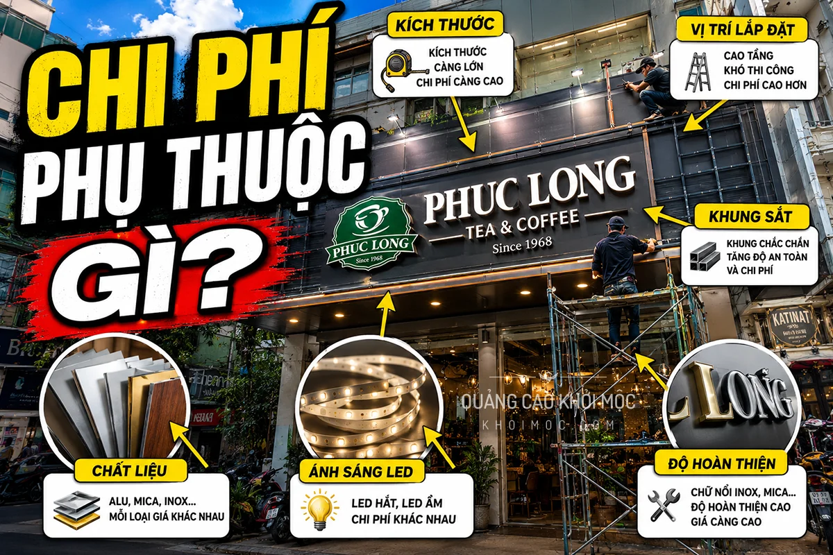Chi phí làm bảng hiệu quảng cáo tại TPHCM và bảng giá tham khảo năm 2026