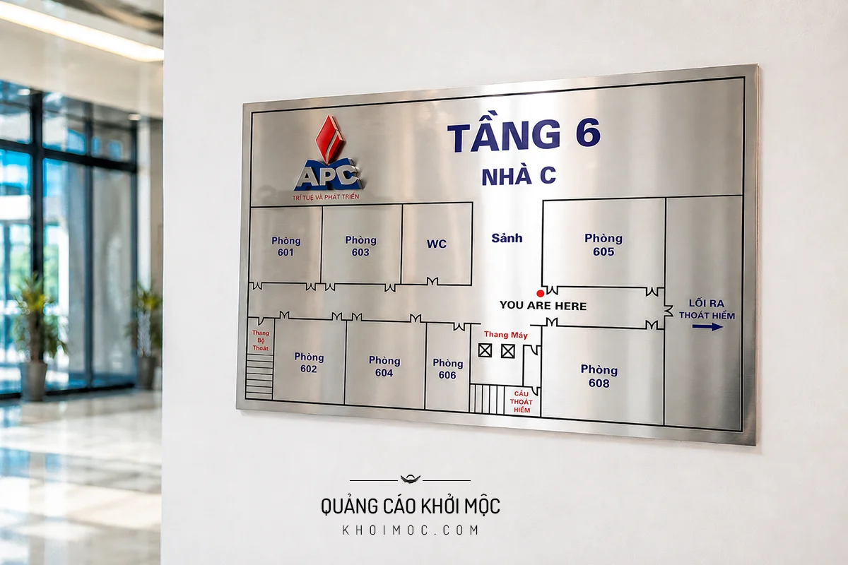 bảng inox trắng xước ăn mòn nội dung kích thước lớn