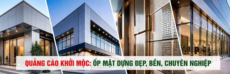 Thi công ốp mặt dựng alu cemboard kính tại TPHCM