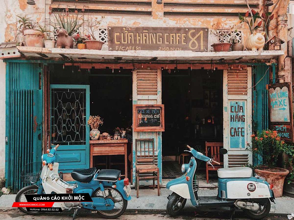 Bảng hiệu quán coffee theo phong cách sài gòn xưa cổ điển