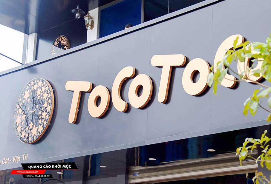 Mẫu bảng hiệu đẹp quán trà sữa Tocotoco