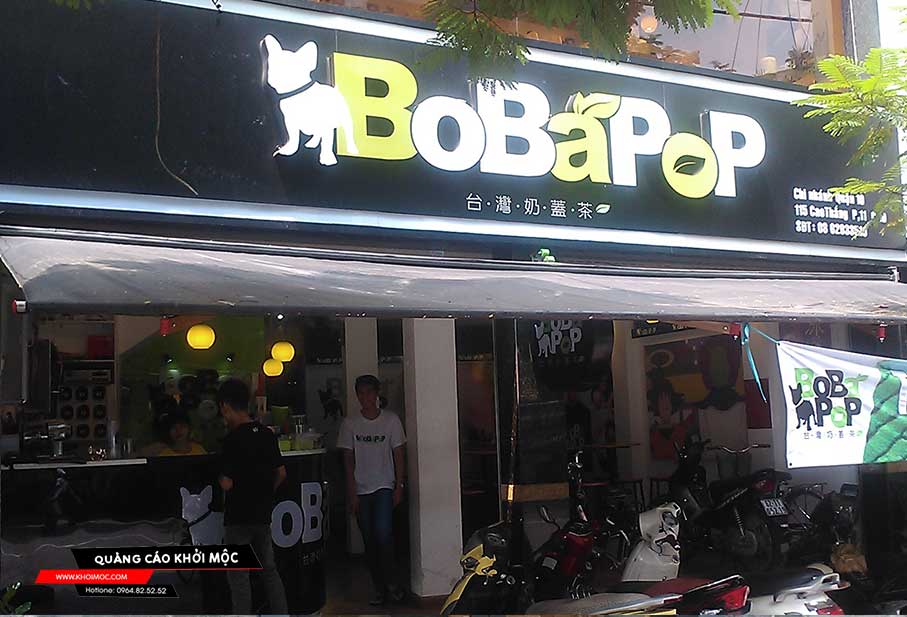 Mẫu bảng hiệu trà bobapop đơn giản mà đẹp