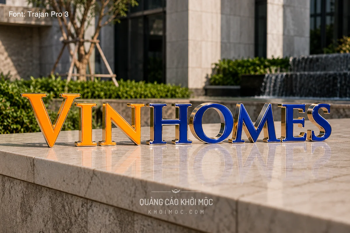Font Trajan Pro 3 cho bảng hiệu chữ nổi